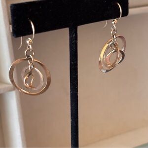 Gold Dangle Circle Hoop Earrings